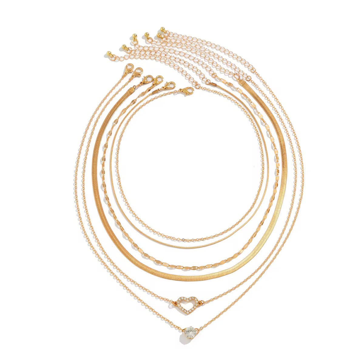 Golden Harmony Layered Necklace Set