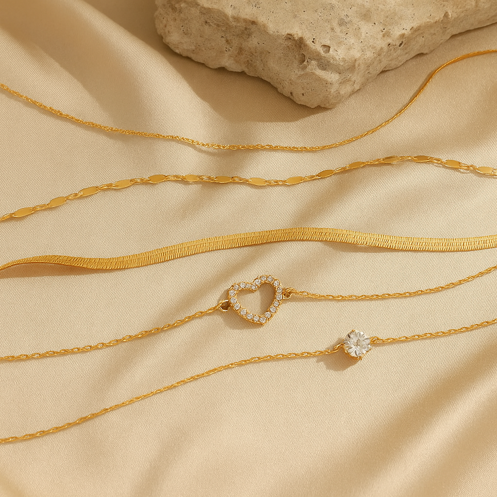 Golden Harmony Layered Necklace Set