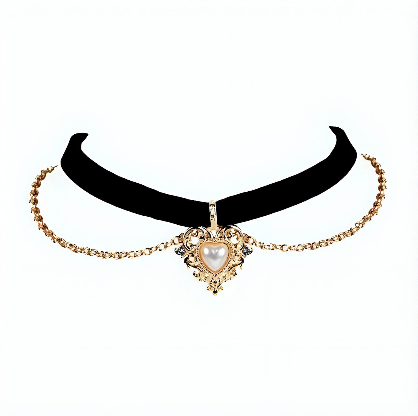 Velvet Heart Crystal Choker