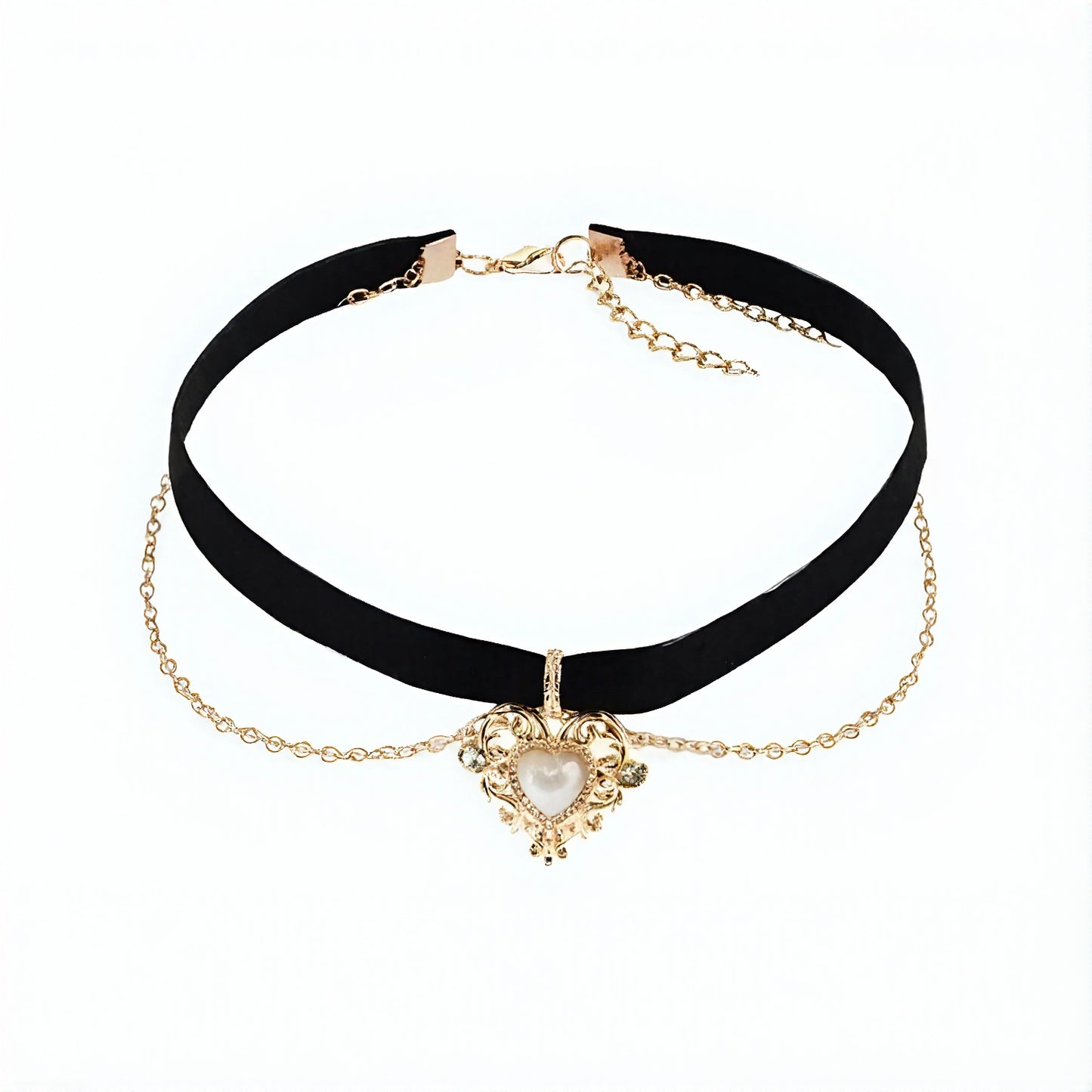 Velvet Heart Crystal Choker