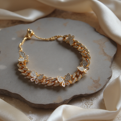 Golden Butterfly Crystal Choker