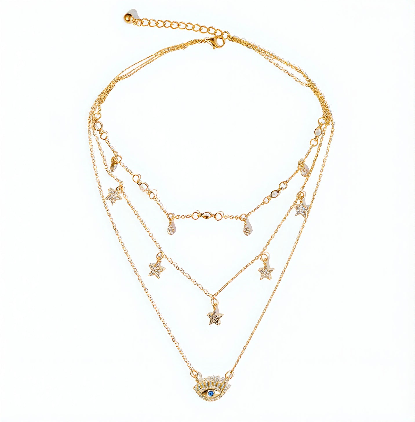 Celestial Eye Layered Necklace Set