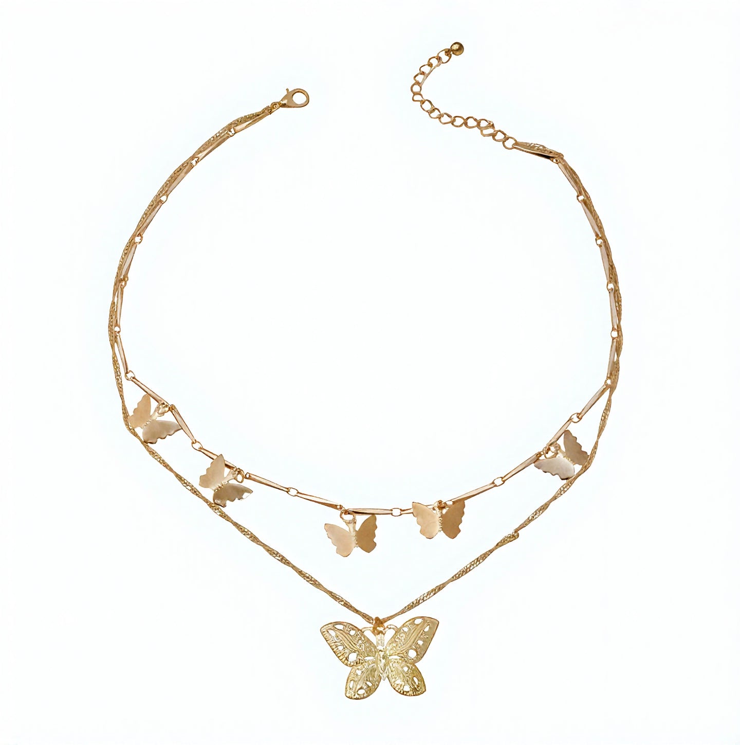 Golden Butterfly Necklace Set