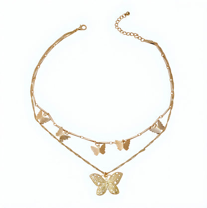 Golden Butterfly Necklace Set